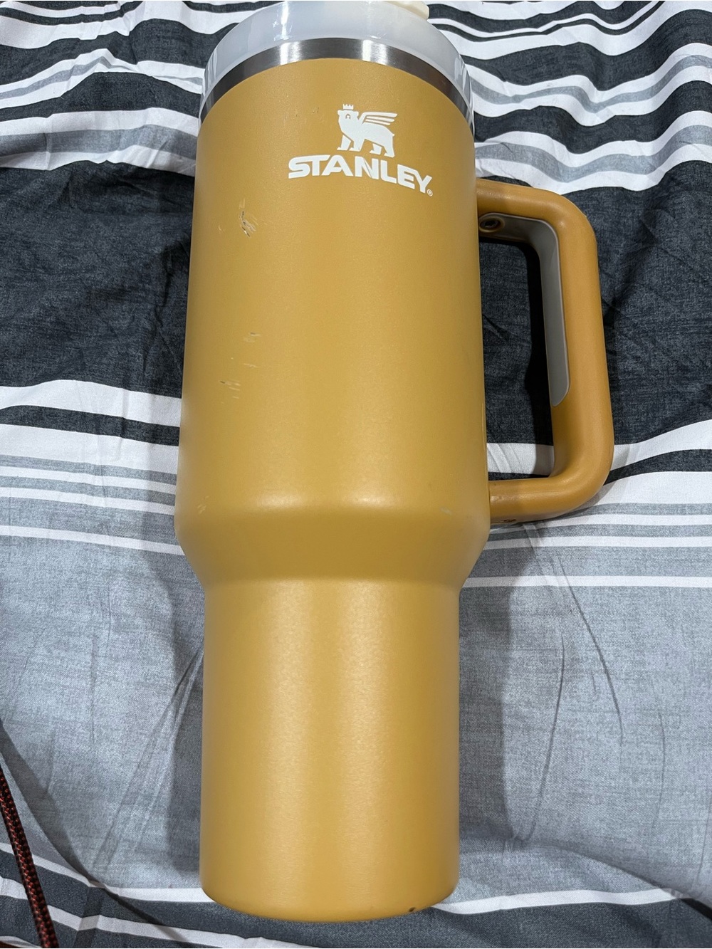 Stanley Mustard Yellow Travel Tumbler with Handle